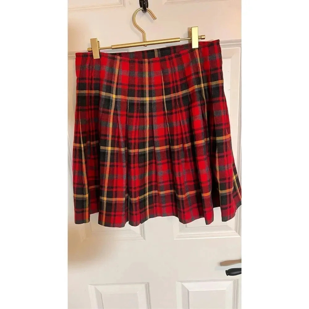 Vintage Pasta Women’s Size 12 medium Red Buffalo Plaid School Girl Mini Skirt Bu - Picture 4 of 9